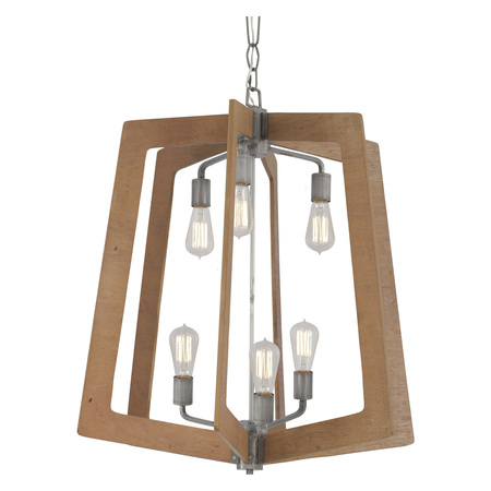 VARALUZ Lofty 6-Lt 2-Tier Chandelier - Steel W/ Wheat 268F06SLW